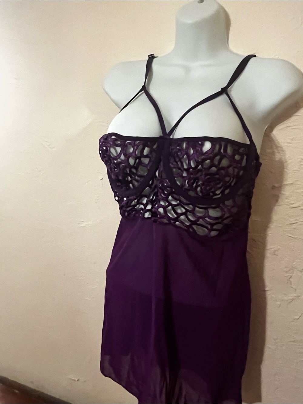 Elegant Moments Purple Lace Chemise